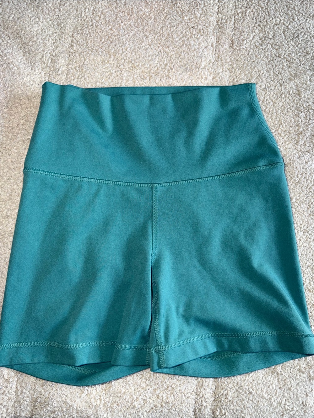 High-Waist Teal Women’s Active Shorts
